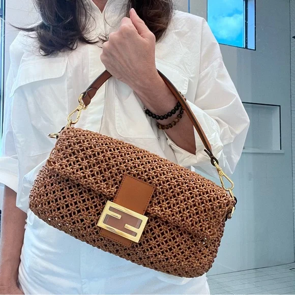 Fendi woven baguette hotsell